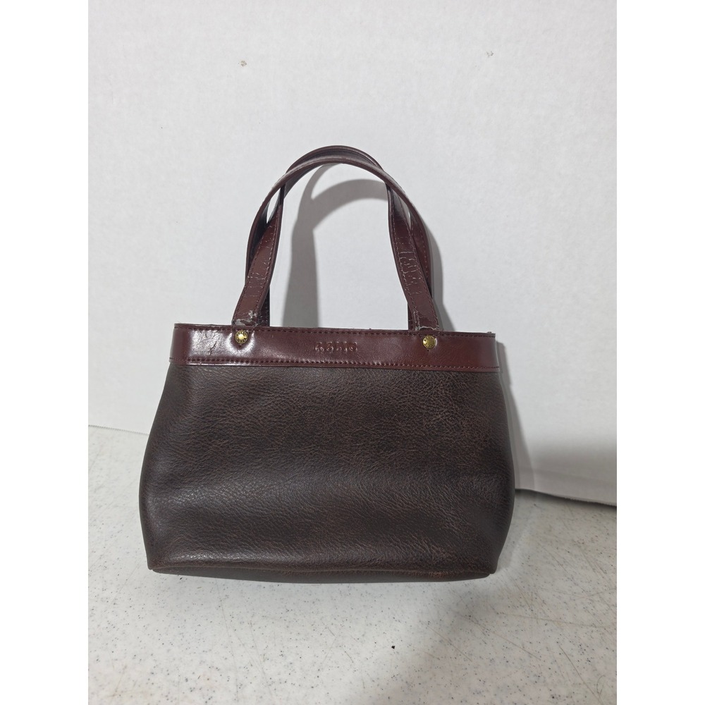 Relic Mini Tote Bag Womens Small Brown Faux Leather Fair Pebbled Handbag